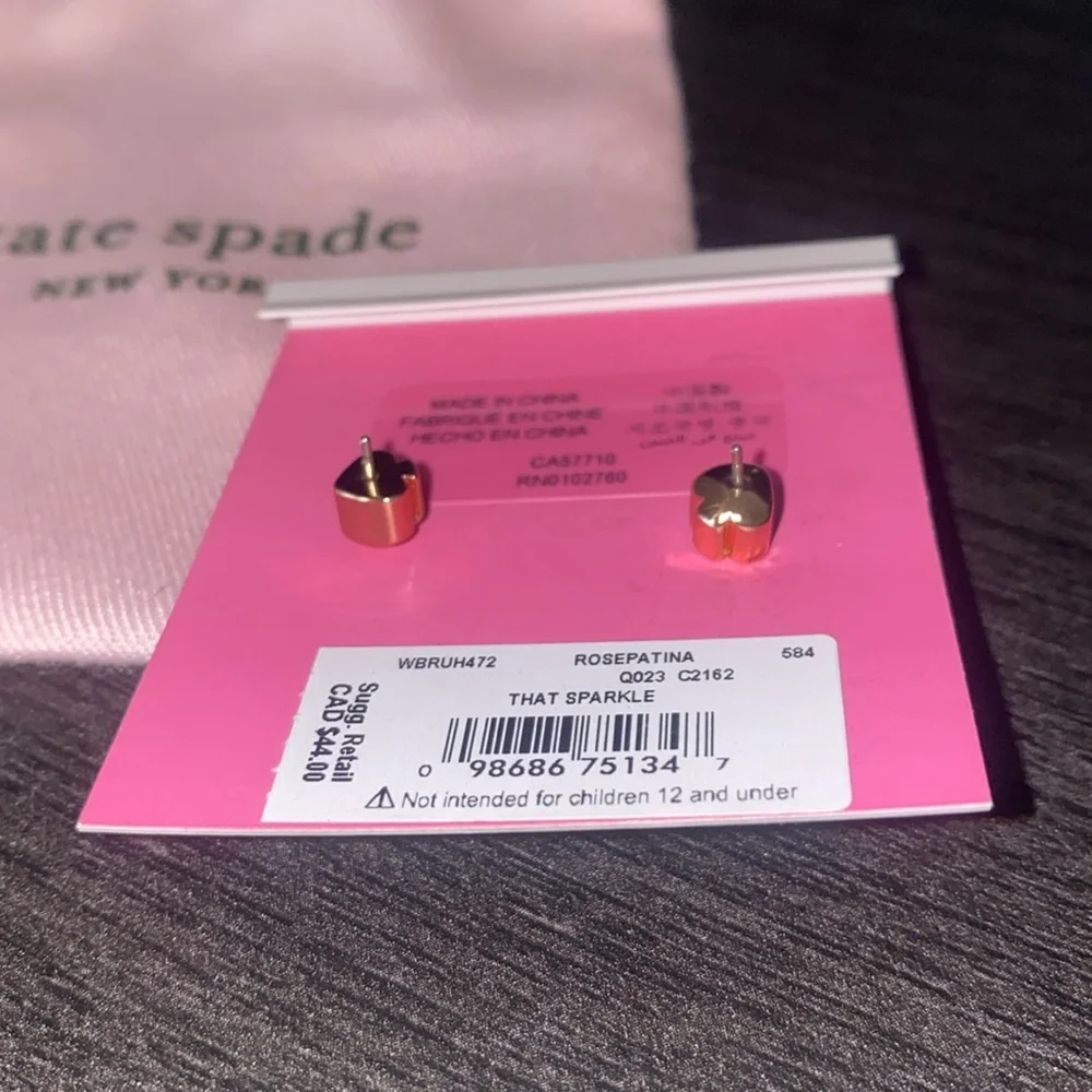 🛍️Brand new Kate Spade GOLD Cubic zirconia earrings! - Picture 4 of 5